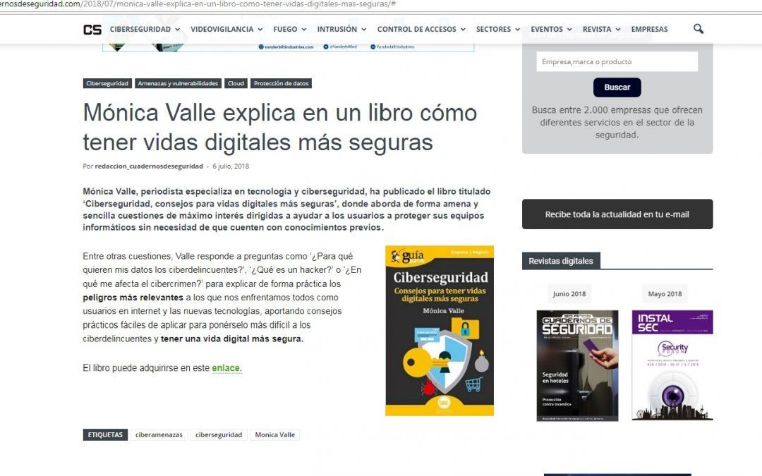 Mónica Valle en Cuadernos de Seguridad
