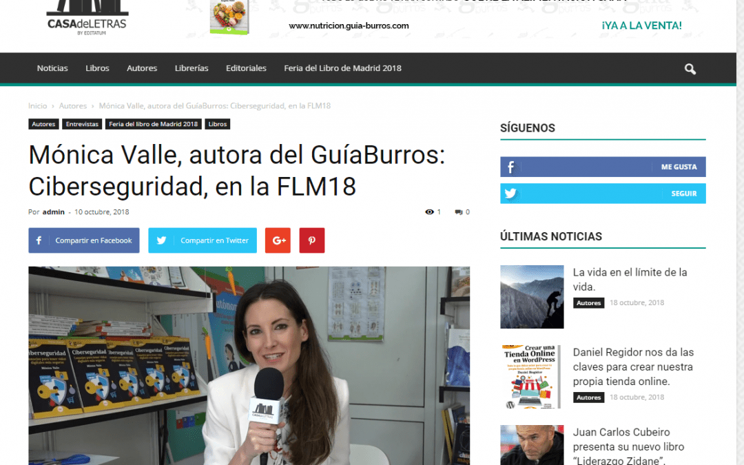 Mónica Valle, autora del GuíaBurros: Ciberseguridad, entrevistada en Casa de Letras